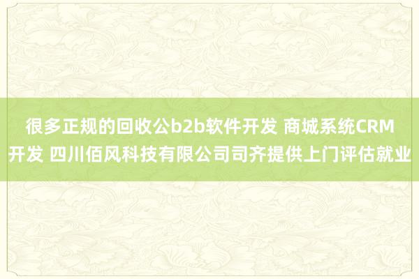 很多正规的回收公b2b软件开发 商城系统CRM开发 四川佰风科技有限公司司齐提供上门评估就业